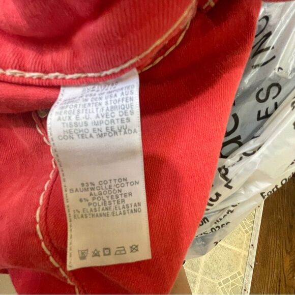 TRUE RELIGION CASEY LOW RISE SUPER SKINNY RED JEANS - Picture 8 of 9